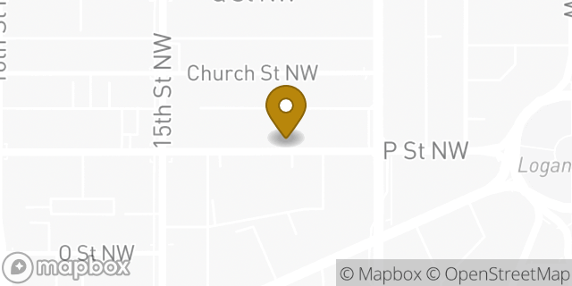 Map showing the location of Starbucks in Washington, DC 20005