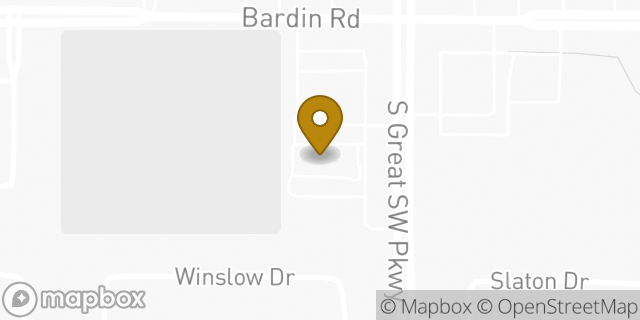 Map showing the location of AutoZone Auto Parts in Grand Prairie, TX 75052