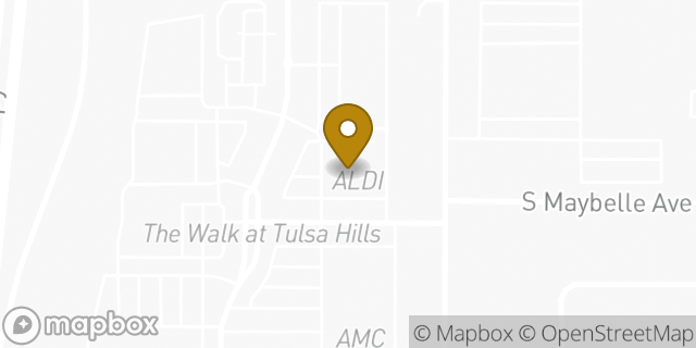 Map showing the location of Aldi in Tulsa, OK 74132
