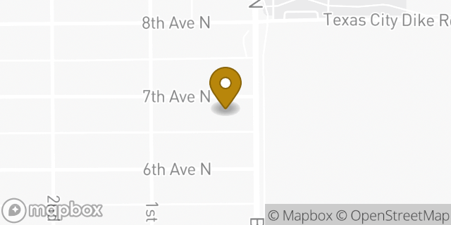 Map showing the location of Amazon Locker - Kaaterskill in Texas City, TX 77590