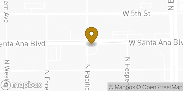 Map showing the location of Amazon Locker - Bootsie in Santa Ana, CA 92703