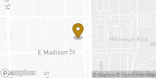 Map showing the location of Starbucks in Chicago, IL 60602