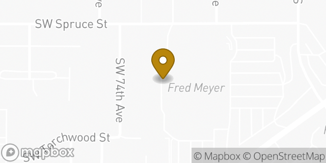 Map showing the location of Starbucks in Tigard, OR 97223