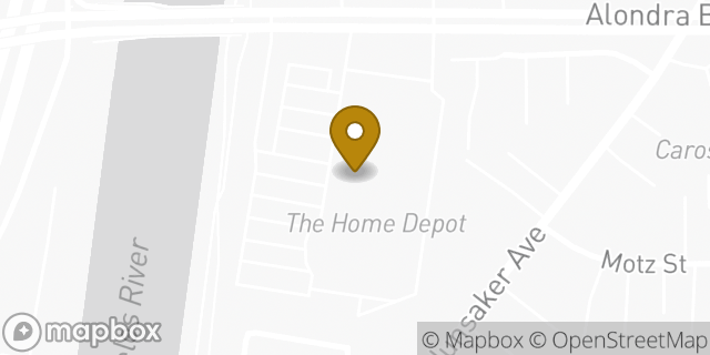Map showing the location of Penske Truck Rental in Paramount, CA 90723