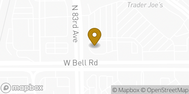 Map showing the location of Bank Of America in Glendale, AZ 85308