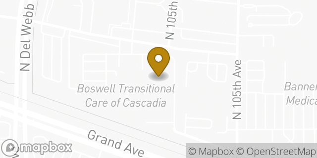 Map showing the location of Banner Boswell Skilled Nursing Rehabilitation Center in Sun City, AZ 85351