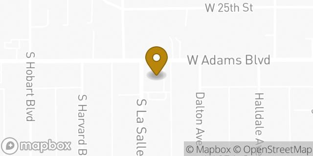 Map showing the location of Greater Page Temple Church of God in Christ in Los Angeles, CA 90018
