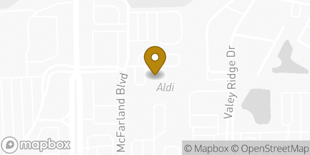 Map showing the location of Aldi in Indianapolis, IN 46237