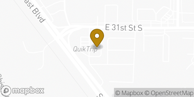 Map showing the location of QuikTrip in Wichita, KS 67216