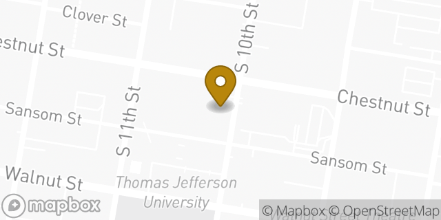 Map showing the location of Emergency Medicine - 1020 Sansom Street in Philadelphia, PA 19107