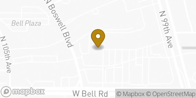 Map showing the location of Subway in Sun City, AZ 85351