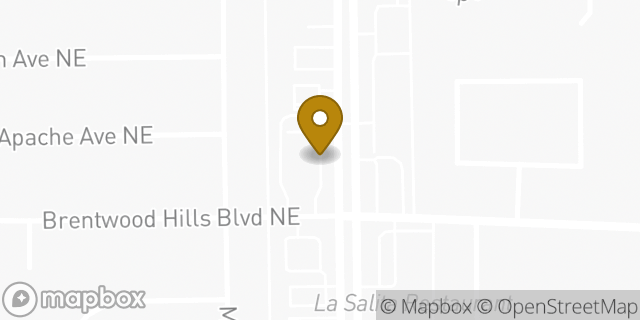 Map showing the location of Bank Of America in Albuquerque, NM 87112