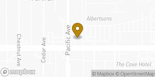 Map showing the location of Amazon Locker - Lennox in Long Beach, CA 90806