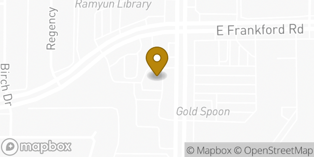 Map showing the location of Chase Bank in Carrollton, TX 75007