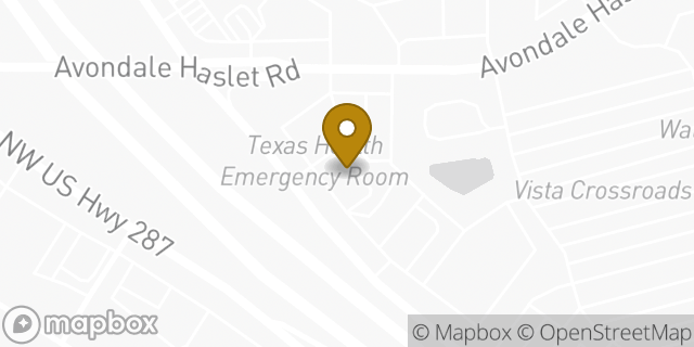 Map showing the location of Hwy 287 & FM 718 in Haslet, TX 76052