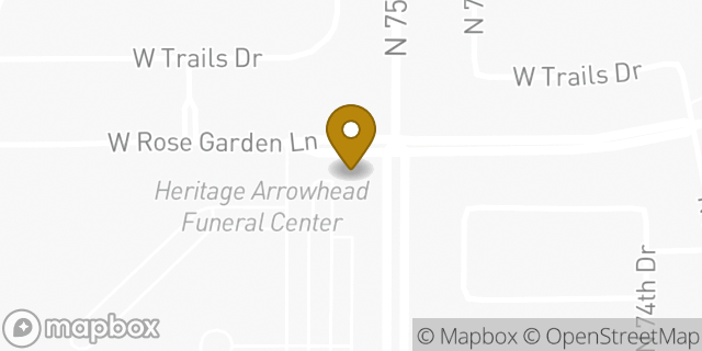 Map showing the location of Dunkin' in Glendale, AZ 85308