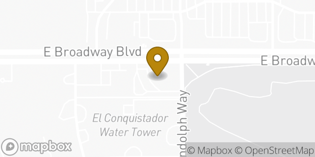 Map showing the location of Bank Of America in Tucson, AZ 85716