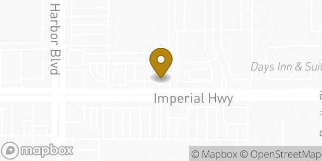 Map showing the location of Starbucks Coffee Company in Fullerton, CA 92835