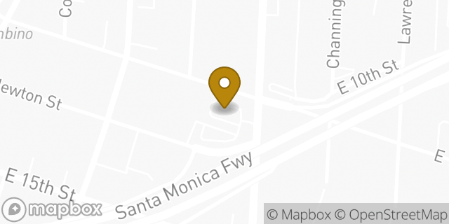 Map showing the location of Starbucks in Los Angeles, CA 90021