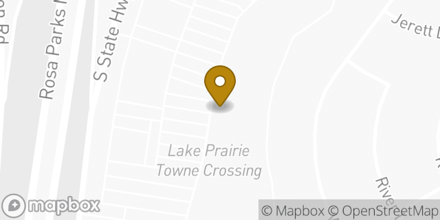 Map showing the location of Amazon Locker - Rendezvous in Grand Prairie, TX 75052