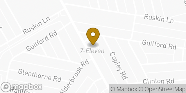 Map showing the location of 7-Eleven in Upper Darby, PA 19082