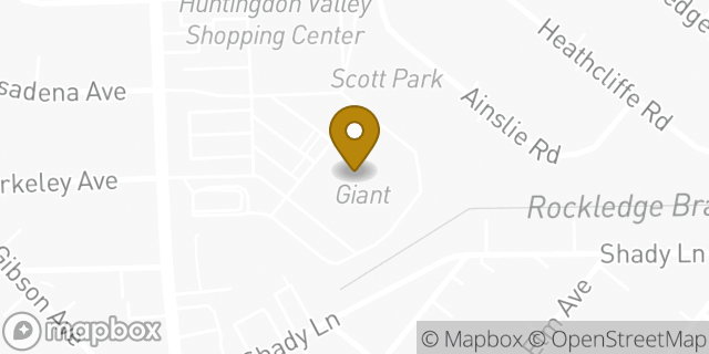 Map showing the location of Coinme in Huntingdon Valley, PA 19006