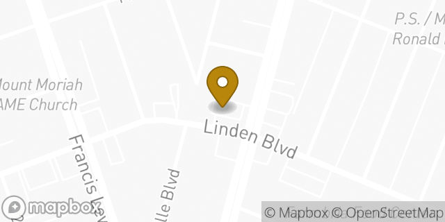 Map showing the location of Dunkin' in Cambria Heights, NY 11411