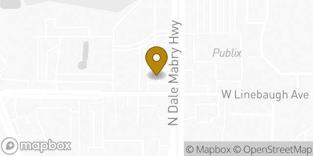 Map showing the location of Starbucks in Tampa, FL 33618