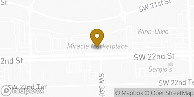 Map showing the location of Subway in Miami, FL 33145