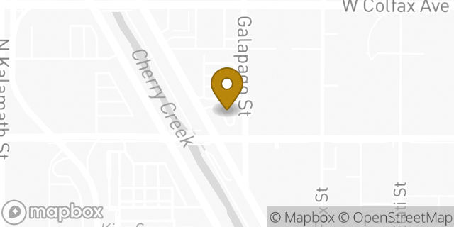 Map showing the location of Starbucks Coffee Company in Denver, CO 80204