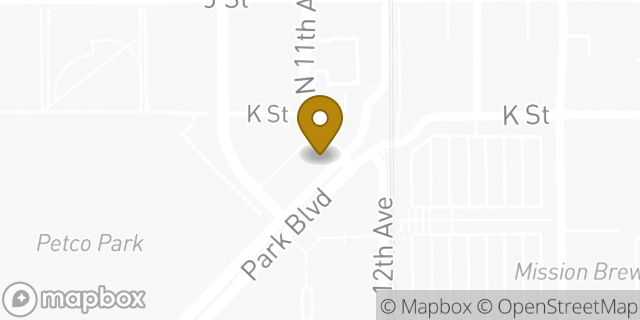 Map showing the location of Amazon Locker - Rafi in San Diego, CA 92101