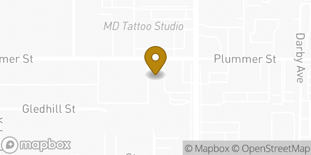 Map showing the location of 7-Eleven in Northridge, CA 91324