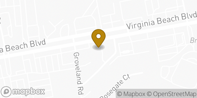 Map showing the location of Enterprise Rent-A-Car in Virginia Beach, VA 23452
