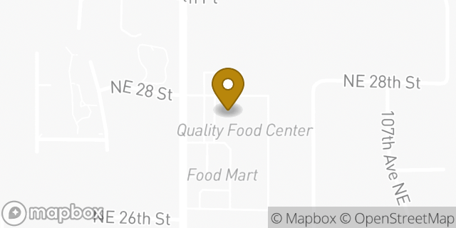 Map showing the location of Starbucks Coffee Company in Bellevue, WA 98004