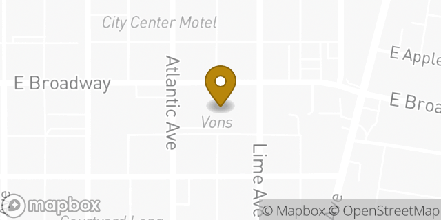 Map showing the location of Vons in Long Beach, CA 90802