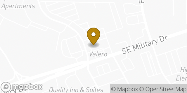 Map showing the location of Amazon Locker - Pepjin in San Antonio, TX 78223