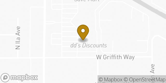 Map showing the location of Amazon Locker - Reminiscence in Fresno, CA 93705