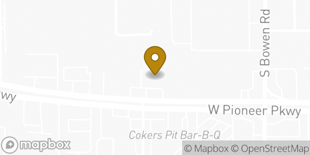 Map showing the location of AutoZone in Pantego, TX 76013