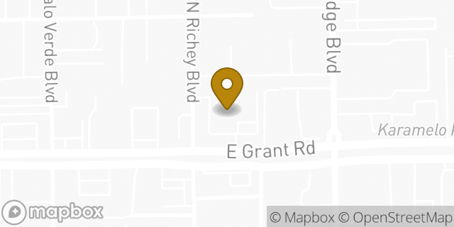Map showing the location of AutoZone in Tucson, AZ 85716