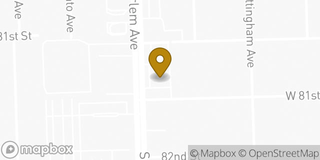 Map showing the location of Panera Bread in Bridgeview, IL 60455