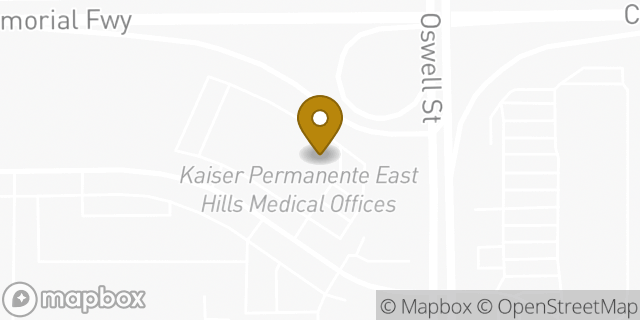 Map showing the location of Kaiser Permanente in Bakersfield, CA 93306