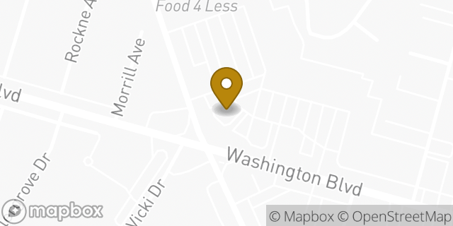 Map showing the location of Starbucks in Whittier, CA 90606