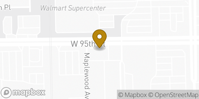 Map showing the location of Buffalo Wild Wings in Evergreen Park, IL 60805