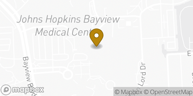 Map showing the location of Johns Hopkins Bayview Emergency Room in Baltimore, MD 21224