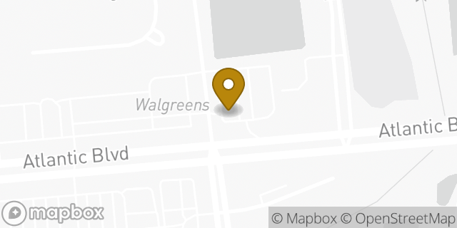 Map showing the location of Starbucks in Jacksonville, FL 32225