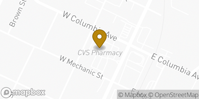 Map showing the location of ATM CVS in Reading, OH