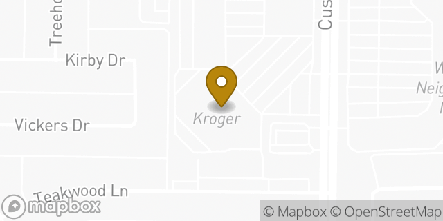 Map showing the location of ATM Kroger in Plano, TX 75075