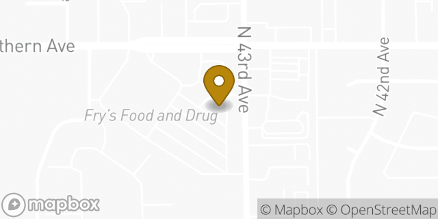 Map showing the location of Banner Urgent Care in Glendale, AZ 85301