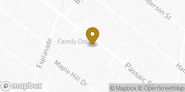 Map showing the location of Papa Johns Pizza in Hackensack, NJ 07601