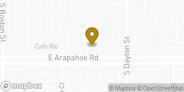 Map showing the location of Dunkin Donuts in Greenwood Village, CO 80112